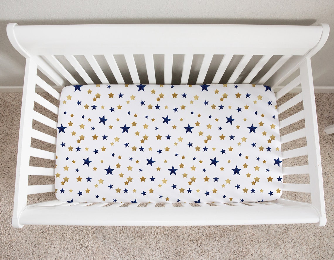 Star Crib Bedding Set Boy Baby Boy Crib Bedding Twinkle Etsy