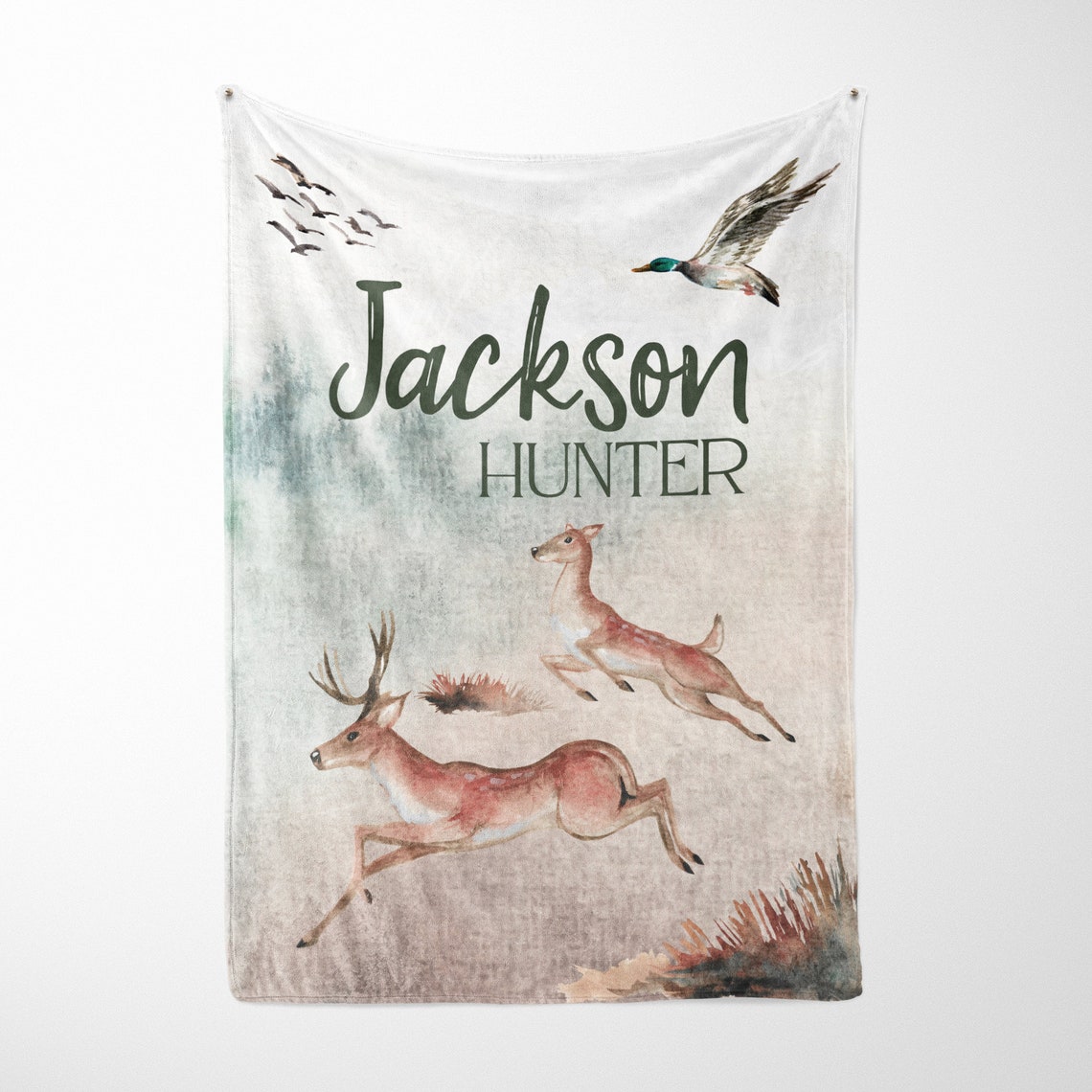 Personalized Duck Hunting Blanket Baby Boy Blanket Woodland Etsy