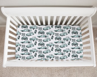 Car Crib Sheet, Car Crib Bedding, Crib Sheets Boy, Cars Crib Sheet, Baby Boy Bedding, Car Nursery Bedding, Boy Nursery Bedding, Mechanic