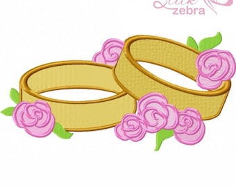 Ring Embroidery Design, Wedding Ring Motif, Pattern for Machine embroidery design, pes, hus, dst, exp etc. INSTANT DOWNLOAD,