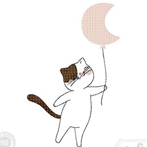 Cat Set Embroidery Design, Cute Kitten Kids Motif, Pattern for Machine embroidery design, pes, hus, dst, exp etc. INSTANT DOWNLOAD