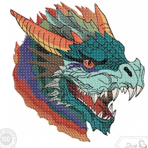 Dragon Embroidery Design, Fire Dragon Heat Motive, Patterns for Machine embroidery design, pes, hus, dst, INSTANT DOWNLOAD