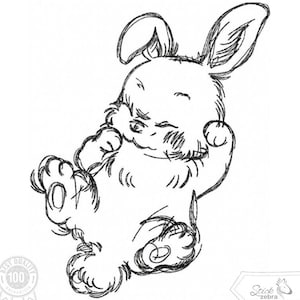 Rabbit Embroidery Design, Baby bunny Motif easter rabbit, Pattern for Machine embroidery design, pes, hus, dst, exp etc. INSTANT DOWNLOAD