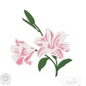 Lilies Embroidery Design, Lilies and Flowers Motif, Pattern for Machine embroidery design, pes, hus, dst, exp etc. INSTANT DOWNLOAD,