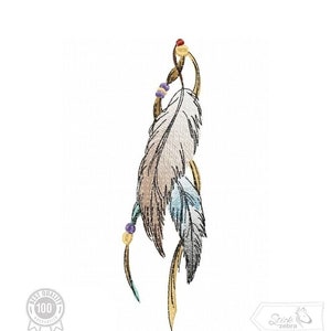 Feather Embroidery Design, boho indian motif, Pattern for Machine embroidery design, pes, hus, dst, exp etc. INSTANT DOWNLOAD,