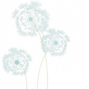 タンポポ刺繍デザイン、タンポポの花モチーフ、ミシン刺繍デザイン用パターン、pes、hus、dst、expなどインスタントダウンロード