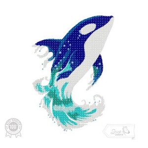 Orca Embroidery Design, Whale and Sea Motif, Pattern for Machine embroidery design, pes, hus, dst, exp etc. INSTANT DOWNLOAD,