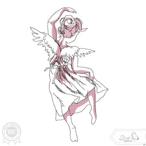 Angel Embroidery Design, Angel and christmas Doodle Motif, Pattern for Machine embroidery design, pes, hus, dst, exp etc. INSTANT DOWNLOAD