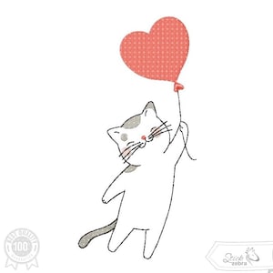Cat Set Embroidery Design, Cute Kitten Kids Motif, Pattern for Machine embroidery design, pes, hus, dst, exp etc. INSTANT DOWNLOAD