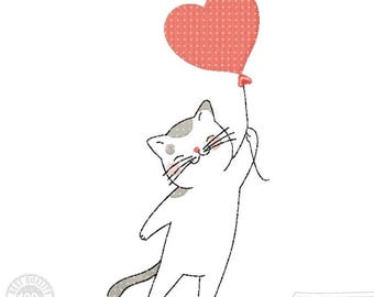 Cat Set Embroidery Design, Cute Kitten Kids Motif, Pattern for Machine embroidery design, pes, hus, dst, exp etc. INSTANT DOWNLOAD
