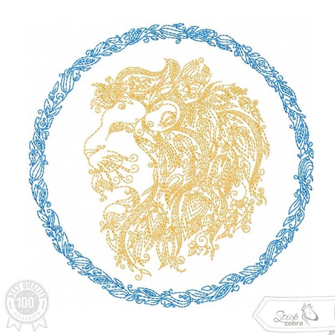 Zodiac Sign Embroidery Design, Leo Motive Doodle Stil, Patterns for ...