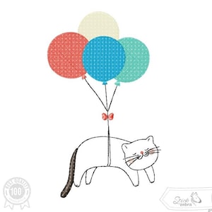 Cat Set Embroidery Design, Cute Kitten Kids Motif, Pattern for Machine embroidery design, pes, hus, dst, exp etc. INSTANT DOWNLOAD