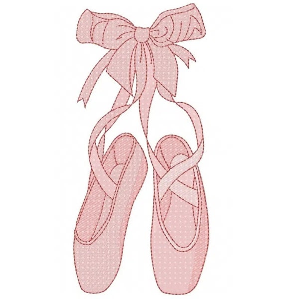 ballet shoes Embroidery Design, ballet and pink Motif, Pattern for Machine embroidery design, pes, hus, dst, exp etc. INSTANT DOWNLOAD,