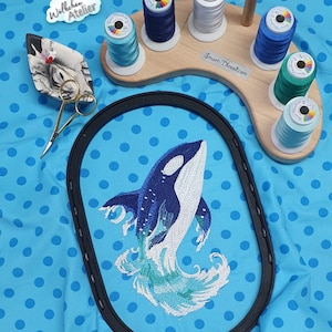 Orca Embroidery Design, Whale and Sea Motif, Pattern for Machine ...