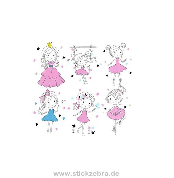 Doodle Girls "Little Beautys" Embroidery File Set (Embroidery)