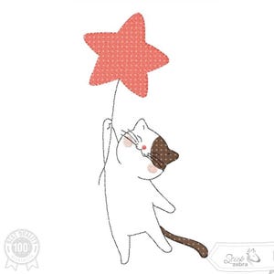 Cat Set Embroidery Design, Cute Kitten Kids Motif, Pattern for Machine embroidery design, pes, hus, dst, exp etc. INSTANT DOWNLOAD