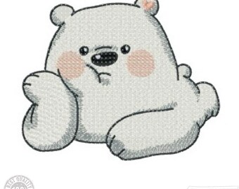 Polar Bear Embroidery Design, Kids Ice Bear Motiv, Pattern for Machine embroidery design, pes, hus, dst, exp etc. INSTANT DOWNLOAD