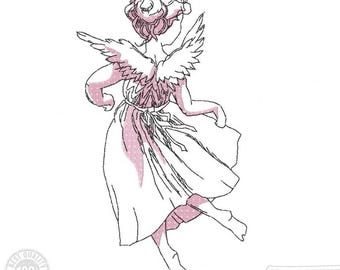 Angel Embroidery Design, Angel and christmas Doodle Motif, Pattern for Machine embroidery design, pes, hus, dst, exp etc. INSTANT DOWNLOAD