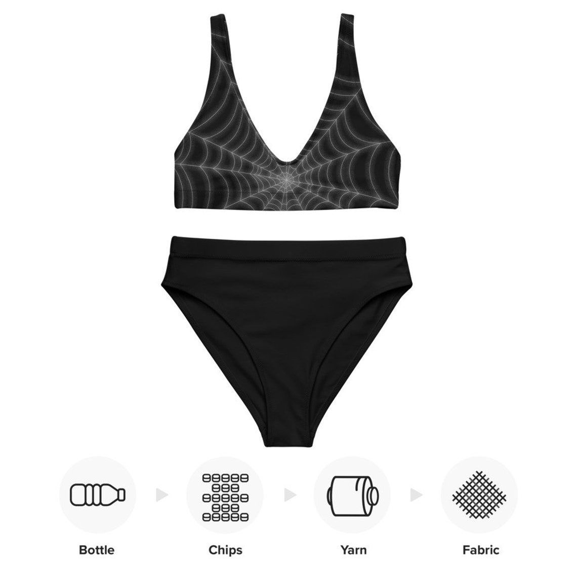Cobweb Print Gothic Bikini Plus Size Swimwear Plus Size Etsy