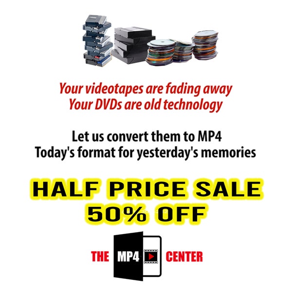 Conversion of VHS, VHS-C, 8mm, Hi8, Digital 8 & Mini DV videotapes to the digital format MP4, today's format for yesterday's memories.