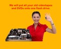 I convert VHS, VHS-C, 8mm, Hi8, Digital 8 and Mini DV videotapes as well as DVDs to digital MP4. Follow the instructions below.