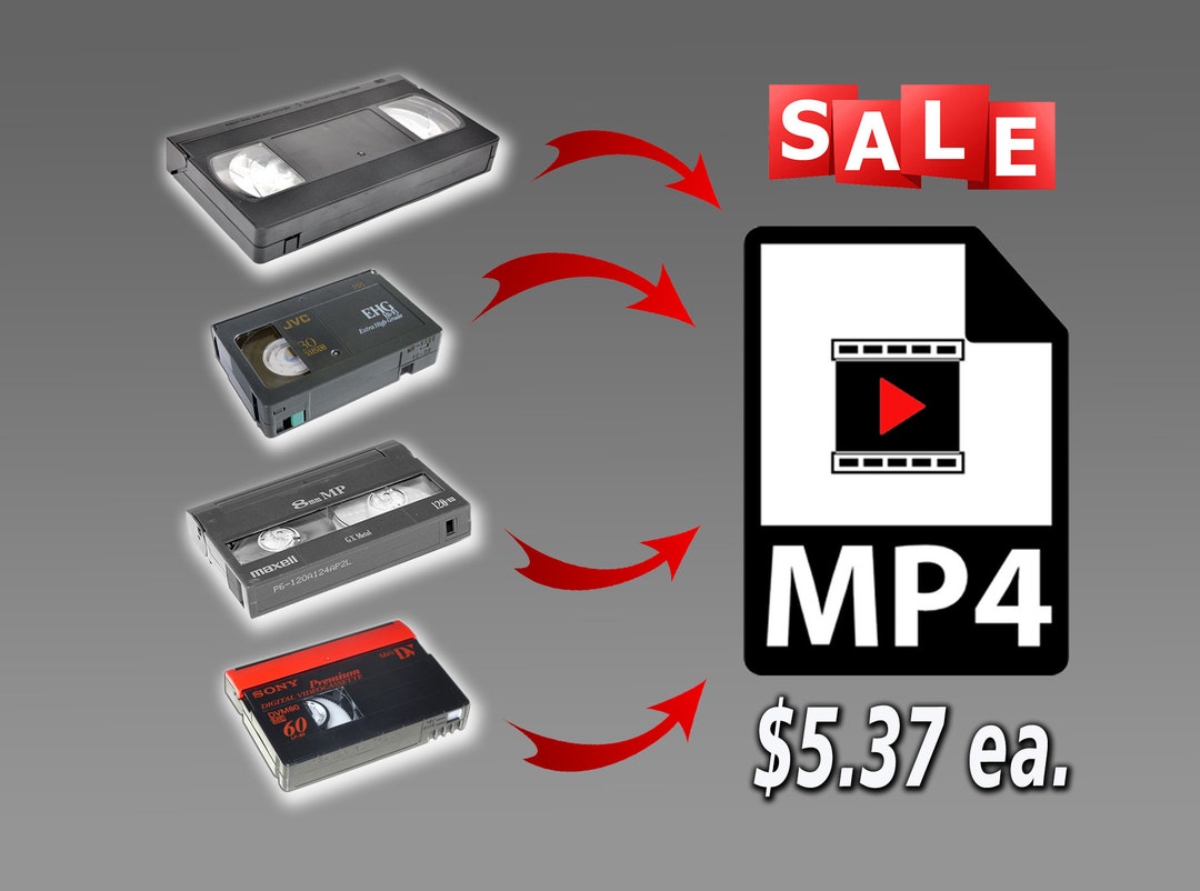 Convertiré sus cintas de video VHS VHSC 8 mm y Mini DV a Etsy México