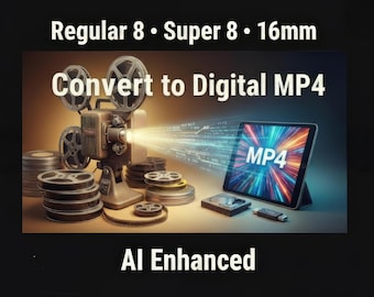 8mm, Super 8mm & 16mm movie film converted to digital MP4.
