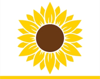 Sunflower Svg Free Black And White