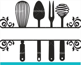 Kitchen Monogram Svg Etsy