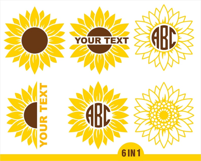 Download 6 Sunflower Bundle SvgFlower Svg Sunflower and Gift ...