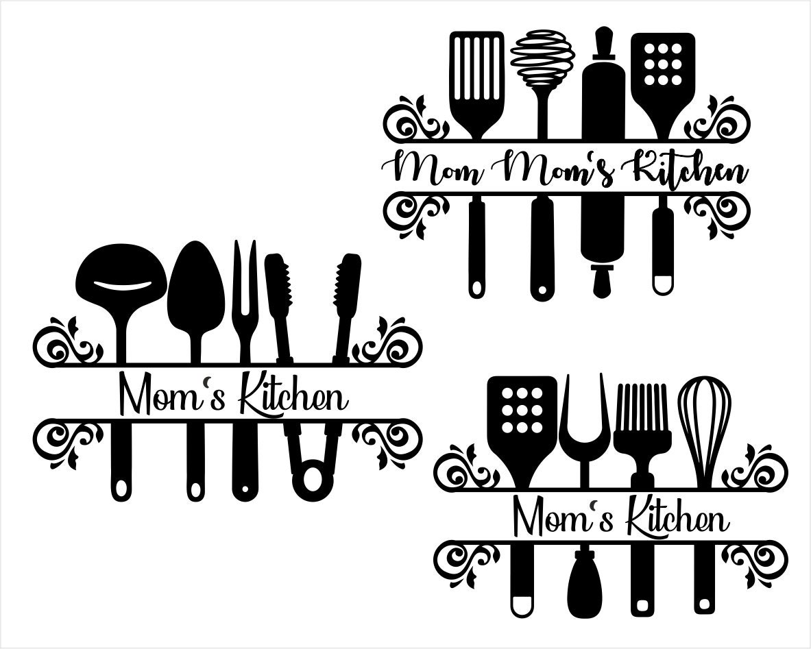 Download Mom Kitchen Split Frame SVG / Kitchen Monogram svg / Flourish | Etsy
