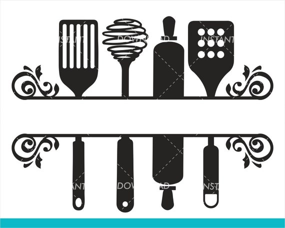 Download Kitchen Split Frame SVG / Kitchen Monogram svg / Flourish | Etsy
