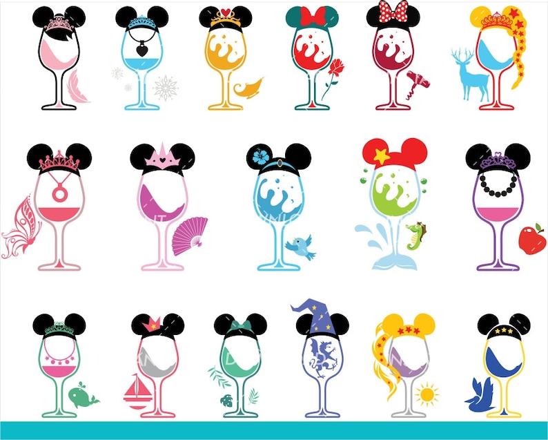 Download Disney princess wine glass SVG / drunk princesses disney ...