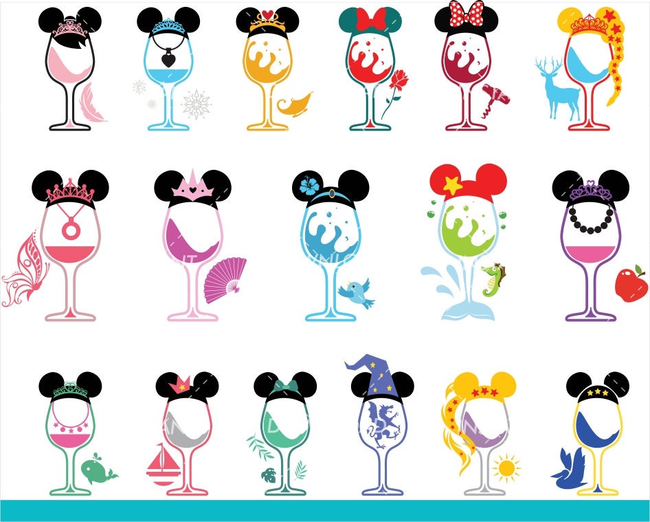 Download Disney princess wine glass SVG / drunk princesses disney ...