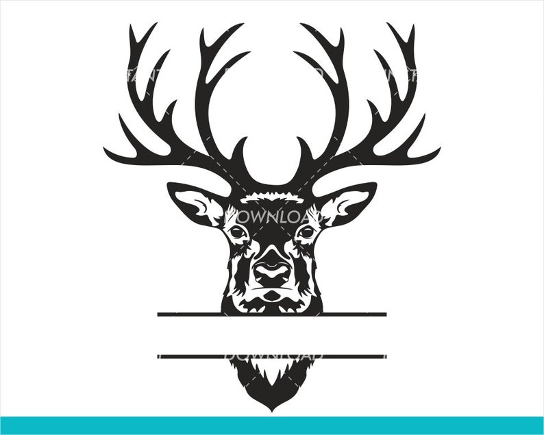 Download Buck Head Deer Hunting Monogram Split SVG / SVG File Cutting | Etsy