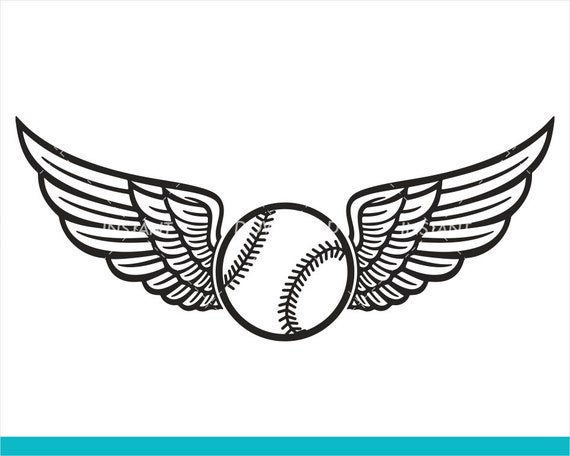 Softball With Wings Svg File Fastpitch Softball Svg Svg Etsy