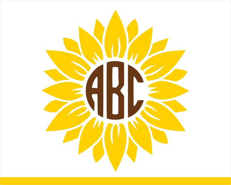 Download Sunflower Svg Split flower Monogram Svg Split flower Svg ...