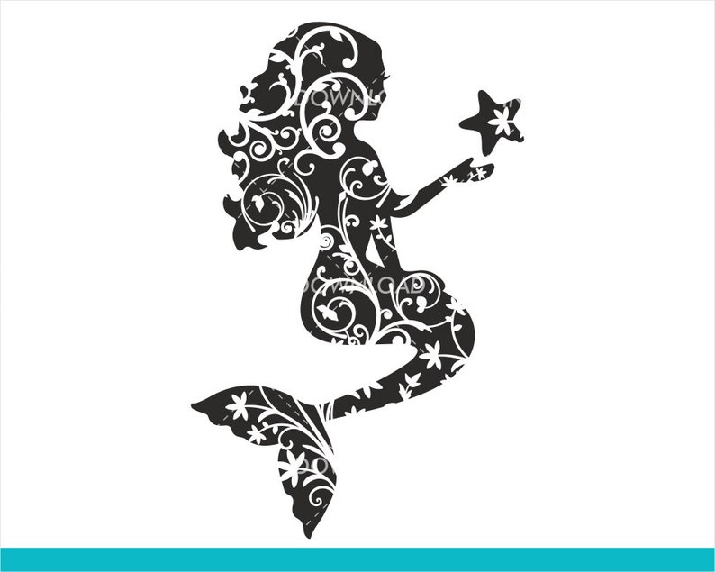 Download Fancy Flourish Mermaid SVG / Mermaid Svg / Cute Mermaid ...
