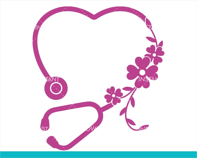 Download Floral Stethoscope SVG File / Medical Assistant SVG File / | Etsy