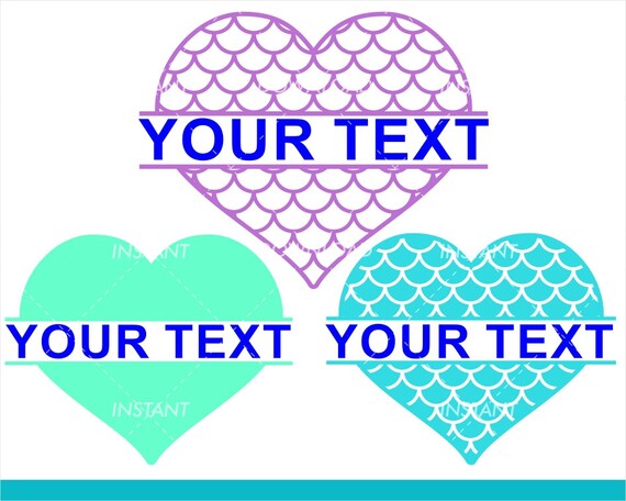 Download Free Mermaid Heart Svg Split Mermaid Monogram Svg Mermaid Svg Etsy SVG Cut Files