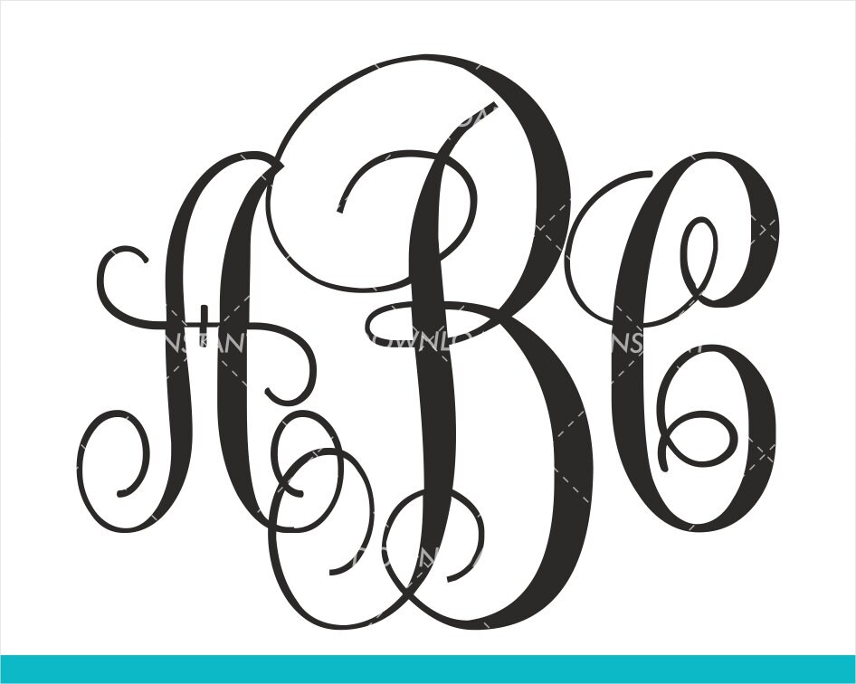 Download Interlocking Vine Monogram SVG Monogram Fonts SVG Vine | Etsy