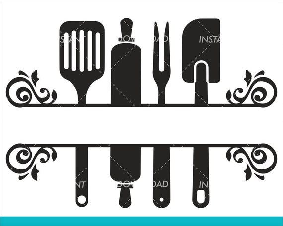 Download Kitchen Split Frame SVG / Kitchen Monogram svg / Flourish ...