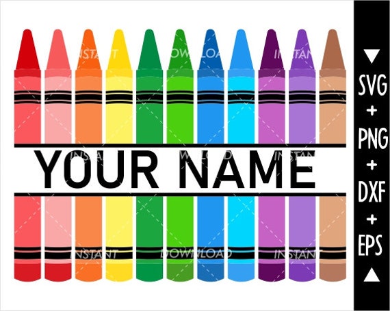 Download Crayon Split Monogram Svg Color Crayon SvgKid Crayon | Etsy