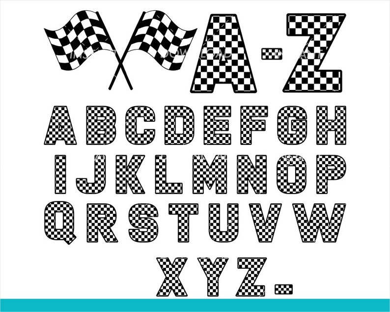 Download Checkered Alphabet SVG / Checkered Letters / Racing Flag ...