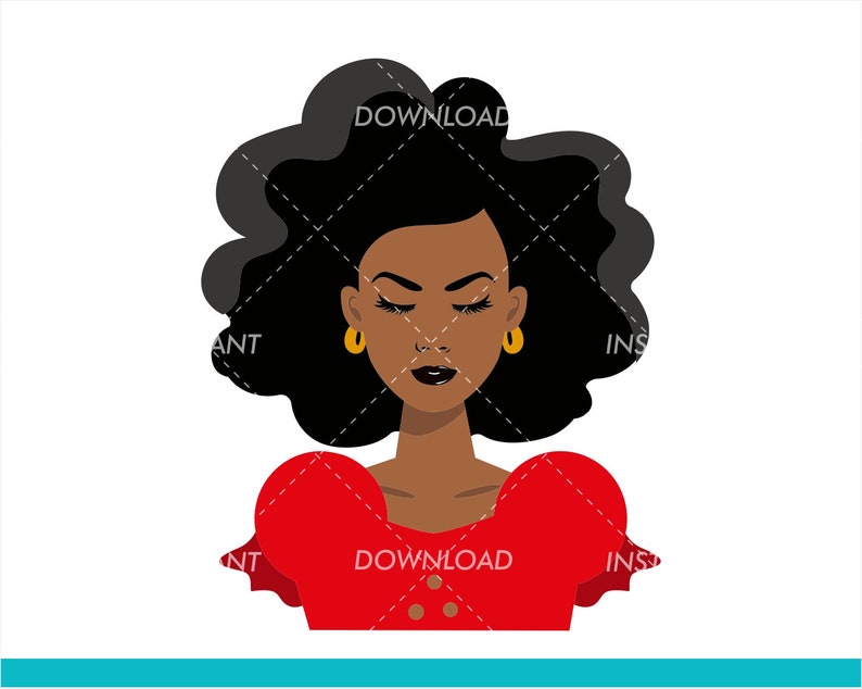 Download Black Woman Svg Afro Girl Svg Svg Cutting File Curly Hair ...