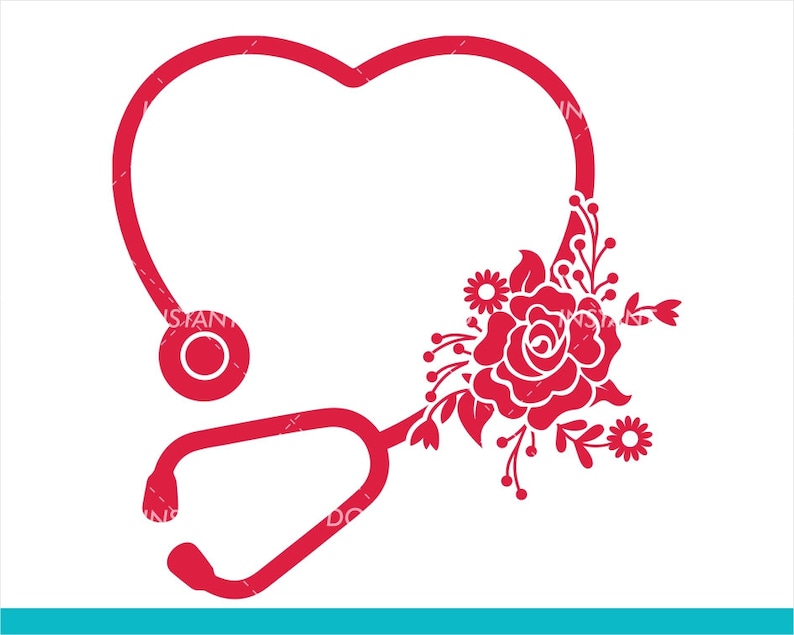 Download Floral Stethoscope SVG File / Medical Assistant SVG File ...