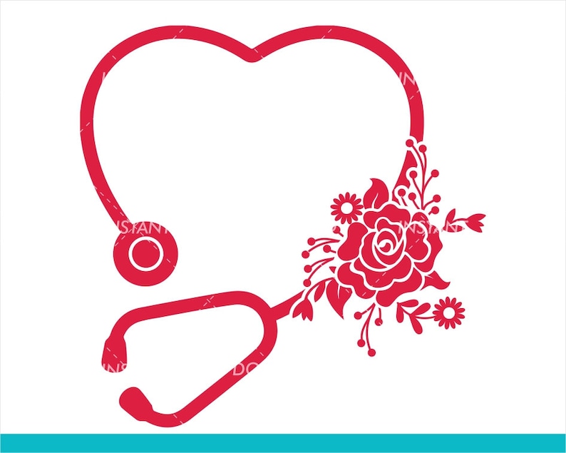 Download Floral Stethoscope SVG File / Medical Assistant SVG File / | Etsy