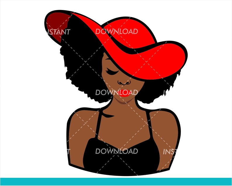 Download Hat Lolita Svg Black Woman SvgBlack Woman Svg African | Etsy