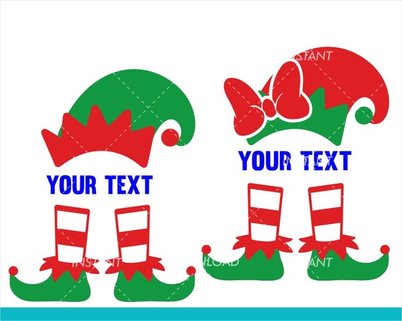 Download Elf hat and feet Christmas monogram SVG / Christmas svg ...