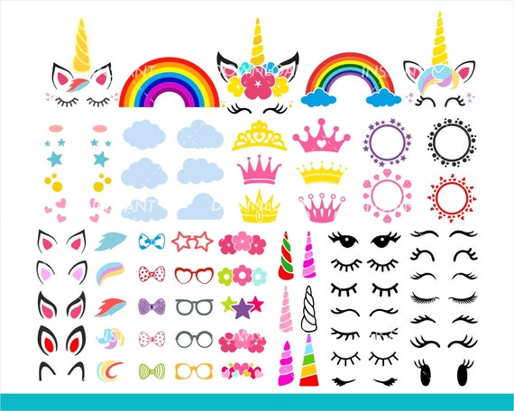 Download Unicorn Kit SVG / Unicorn big bundle SVG / DIY Create your ...